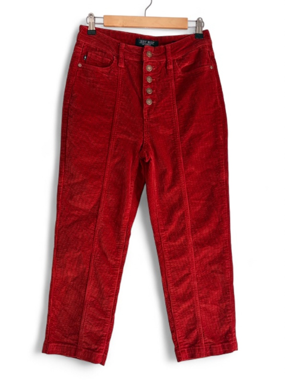 Judy Blue Copper Rust Corduroy Ankle Straight Jeans Size 7/28